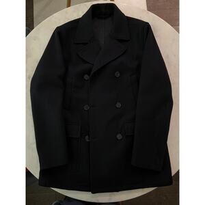 $3900 Mandelli Bergdorf Goodman Navy 100% Wool Peacoat Men Size IT54 - NEW